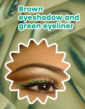 Green eyeliner brown eyes